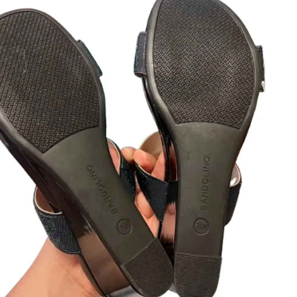 Bandolino NWOB Women's Lluvit Crystal-Encrusted Wedge Heeled Sandals Size 7.5M - Picture 7 of 7